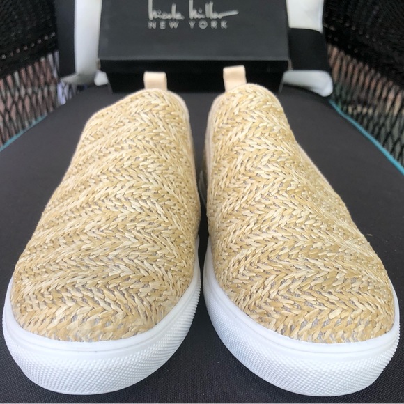 NICOLE MILLER Tonnille Raffia Slip On Sneakers 9 NIB - Picture 10 of 14